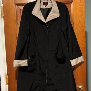 Gallery Black and Cream Trench Coat